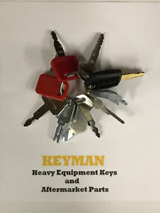 10 Keys Heavy Equipment Ignition Set Caterpillar Case John Deer Kobelco Forklift
